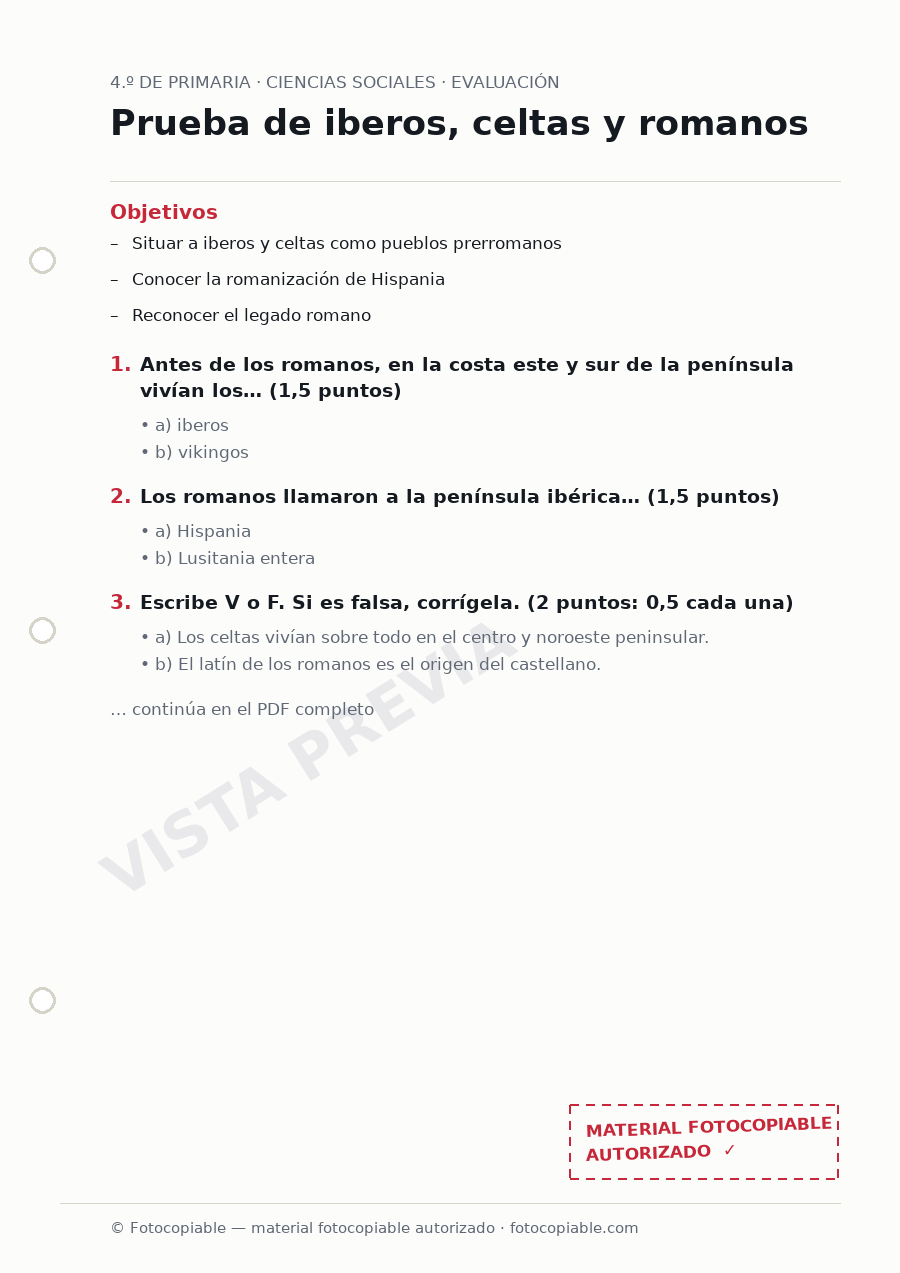 Vista previa de la ficha «Prueba de iberos, celtas y romanos»